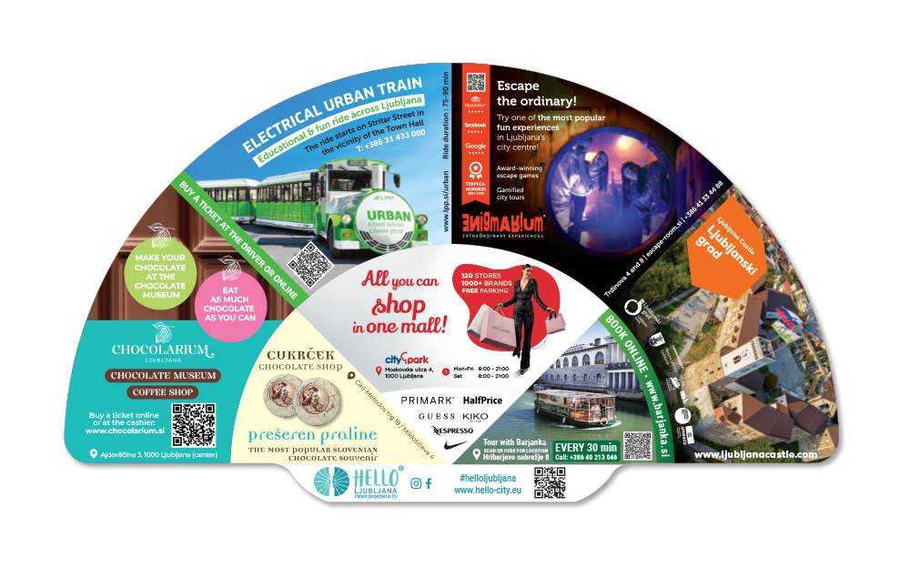 Hello Ljubljana Hand fan amazing gadget and guide for tourists 2025